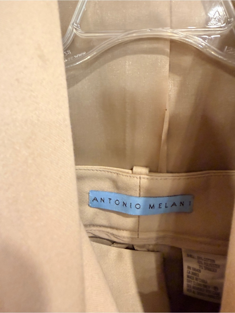 ANTONIO MELANI Beige Women's Two-Piece Tailored Pantsuit - Picture 2 of 5